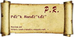 Pék Renátó névjegykártya