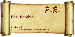 Pék Renátó névjegykártya